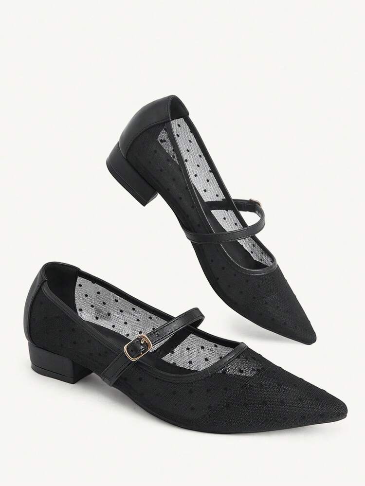 CUCCOO CHICEST Women Shoes Classic Fashion Women's Shoes Buckle Decorative Mesh Design Breathable Not Stuffy Feet Elegant Wear Workplace Office Commute Comfortable Women's Shoes