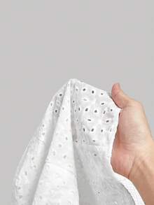 SHEIN MOD 女款鏤空刺繡對比蕾絲掛脖上衣 - 白色 - 查看 7
