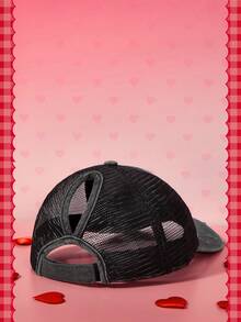 HELLO KITTY AND FRIENDS | SHEIN 1件休閒運動款可愛女款棒球帽，IP聯名設計，適合日常休閒穿搭 - 黑色 - 查看 5