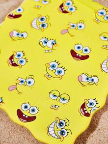 SpongeBob SquarePants | SHEIN 1 buah Cermin Lipat Portabel HD dengan Desain Kartun Lucu dari Bahan Kulit PU, Dapat Berdiri Sendiri atau Digenggam, Ringan dan Portabel, Nyaman untuk Memeriksa Detail Riasan, Cocok untuk Perjalanan dan Bepergian, Sangat Cocok untuk Wanita, Pria, Pelajar dan Penggemar, Dunia Bawah Laut, Spons - Kuning - View 4