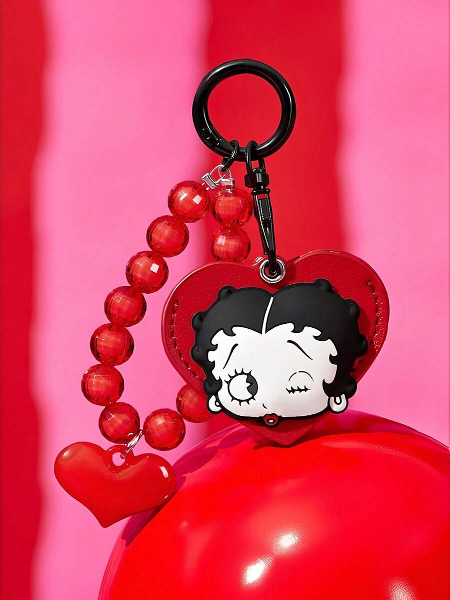 Betty Boop x SHEIN Cute And Fun KeCute And Fun Key Covery Cover - Red - View 1