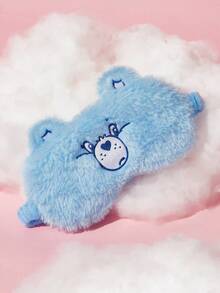 SHEIN X Care Bears Cute Blue Embroidered Plush Eye Mask - Blue - View 3