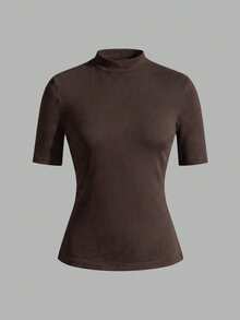 SHEIN EZwear 2件套女士半高领修身长袖打底T恤套装 - 彩色 - 查看 4