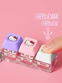 HELLO KITTY AND FRIENDS | SHEIN 舒壓紓壓成人用鍵盤鑰匙圈包包吊飾，適合禮物、錢包、書包、背包、汽車配件，Kitty，非玩具 - 彩色 - 查看 2