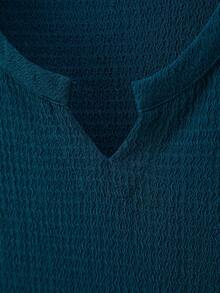 Manfinity Homme Men's Letter Print Distressed V-Neck Casual Versatile Tank Top - Teal Blue - View 4