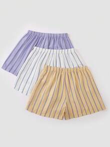 Chillnights Women's Casual Colorful Striped Comfortable Pajama Bottoms, 3-Piece Set, Suitable For Home And Outdoor Wear - Multicolor - View 2