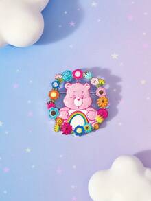 SHEIN X Care Bears 新款創意卡通多色可愛熊圖案印花胸針，IP聯名設計，可愛個性化，簡約大方，亦可用作飾品，適用於各種派對、音樂會、節日，精美禮物 - 彩色 - 查看 1