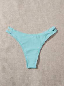 Swim Basics Women's Solid Color Sexy Bikini Bottom - Mint Blue - View 2