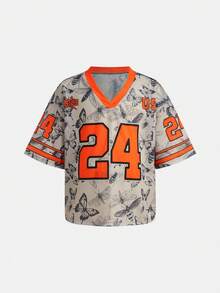 Conjunto de Ropa Deportiva de Jersey con Bola Suave y Fresca para Niña Joven, Versátil para Salidas, Vacaciones, Ropa de Calle, Adecuado para Cualquier Ocasión, Conjunto Combinado para Hermanas, Conjunto Combinado para Padres e Hijos, Conjunto Lindo para Niña - Naranja - Ver 5