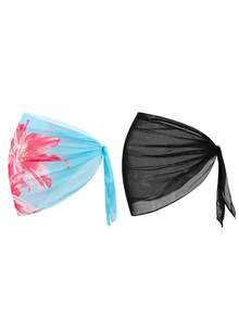Swim Oasis Springbreak 2件組 定位印花網眼海灘度假罩衫洋裝 - 彩色 - 查看 2