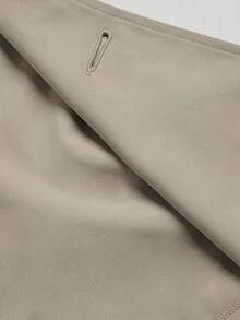 SHEIN Clasi Women Button-Up Tie Waist Trench Coat In Fall/Winter , Casual Spring - Khaki - View 8