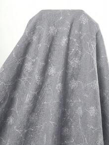 Solavon 女款花卉刺繡圓領長袖鈕扣設計優雅中長洋裝 - 淺灰色 - 查看 10