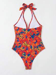 Vaclyn Traje de baño de una pieza para mujer con estampado floral aleatorio - Multicolor - Ver 2