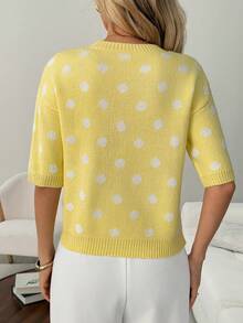 SHEIN LUNE Suéter de punto casual para mujer con lunares para vacaciones de verano - Multicolor - Ver 2