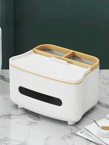 1pc Luxury And Sophisticated Style Paper Towel Box For A Deluxe Living Room, Home Living Room Table, Coffee Table, Bedroom, Cream Style Remote Control Small Item Multi-Purpose Storage Paper Towel Box Can Be Used As A Stand - Multicolor - View 10