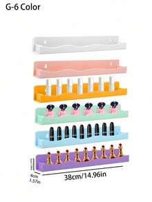 Nail Polish Wall Rack, 6 Pastel Colors Acrylic Nail Polish Floating Shelves For Multi-Purpose,Ideal Gift For Girls Teens,Great Display For Salons Retailers - Macaron Color - View 12