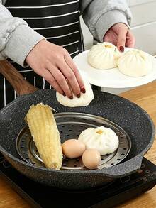 Zazumi Universal Stainless Steel Steamer With Detachable Legs, Cooking Steaming Pan And Pot Accessory, Multi-Functional Steaming Rack For , Grinding And Scratch-Proof Round Cooling Rack, Steamer Rack For Kitchen Thick Cookware Tool Seafood Boil - Silver - View 9