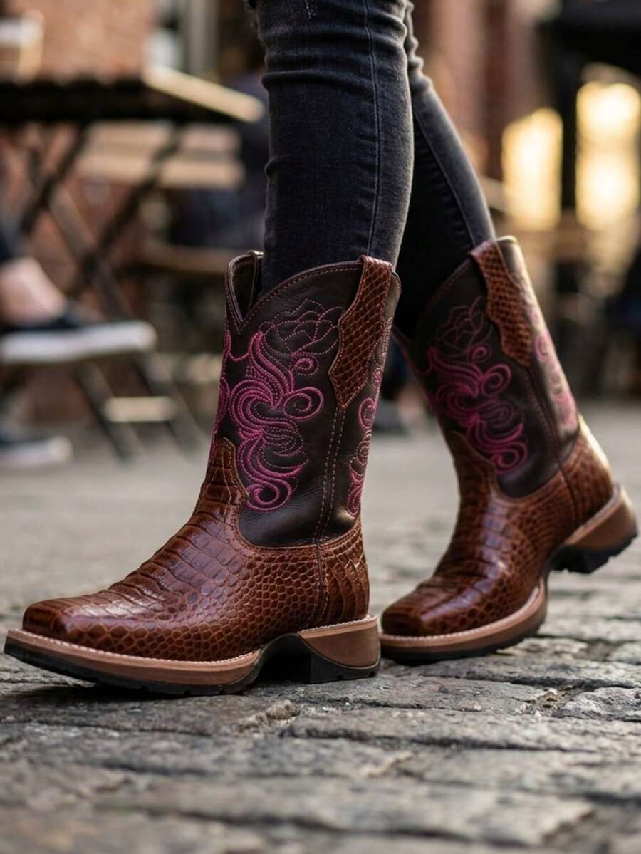 Botas de piel para hombre - Morado - Ver 1