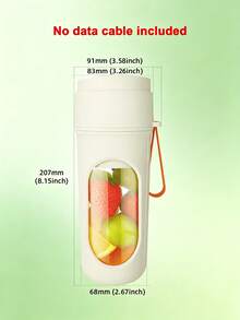 Teckwe 450ml 6-Blade Stainless Steel Portable Blender, USB Rechargeable Leakproof Juicer Cup With 1500mAh Battery, For Travel, Camping, Gym, Gift - multicolor - View 4