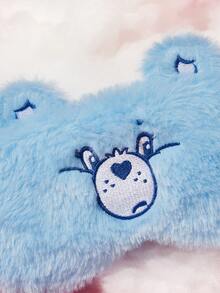 SHEIN X Care Bears Cute Blue Embroidered Plush Eye Mask - Blue - View 6