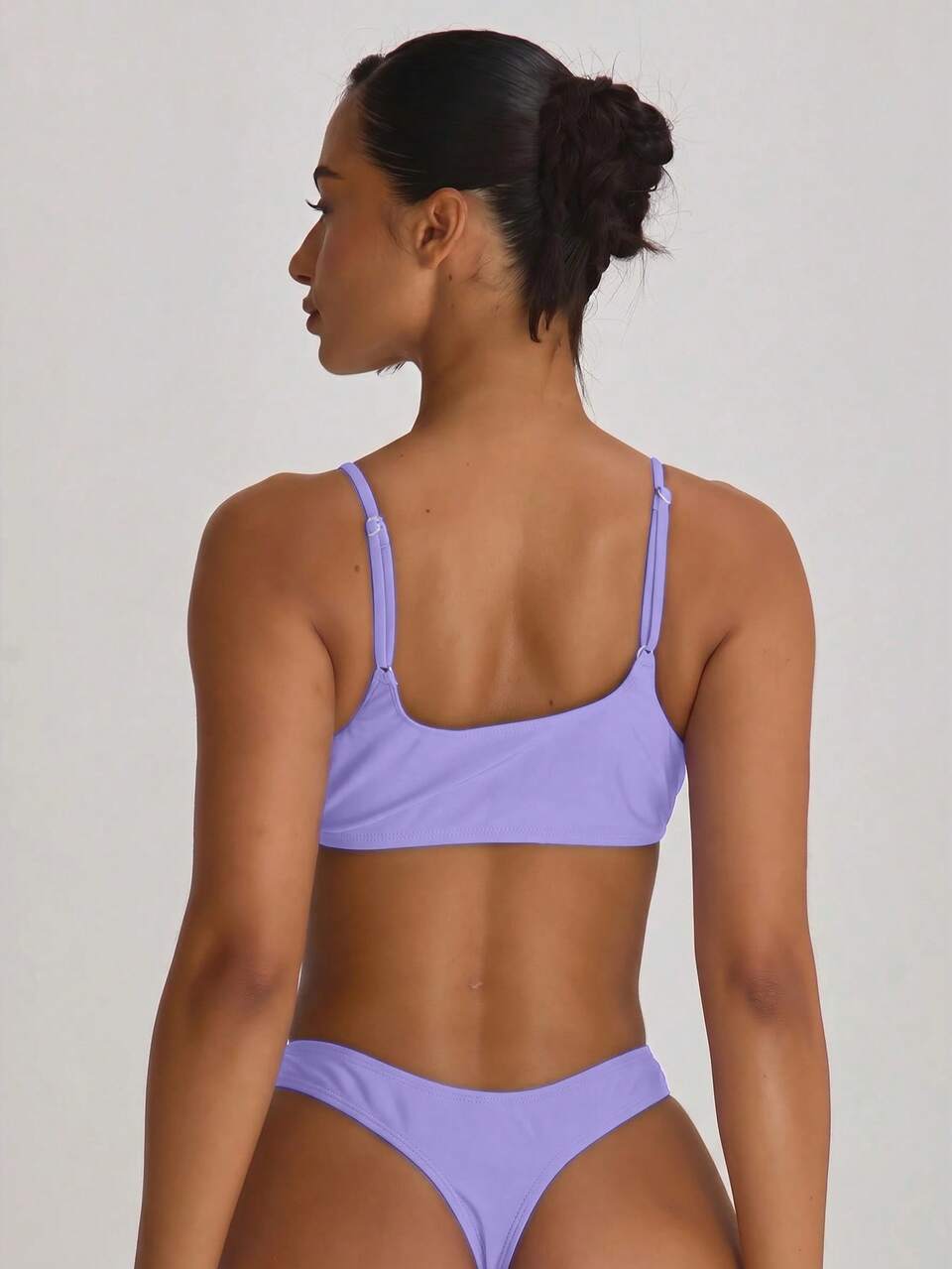 High Leg Dipped Front Thong Bikini Bottoms Swim Vacation Holiday Summer Travel Beachwear Basics Solid Colour Swimwear Resort Core
