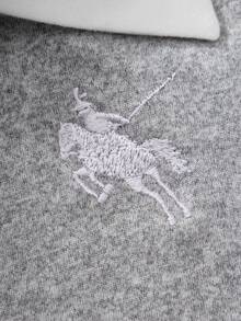 SHEIN 青少年女孩返校刺繡V領騎士T恤 - 灰色 - 查看 4