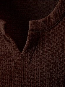 Manfinity Homme Men's Solid Color Notch V-Neck Casual Versatile Tank Top - Rust Brown - View 4