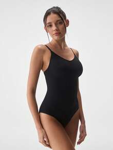 Loungeista 1pc Seamless Women's One-Piece Shapewear - Black - View 7