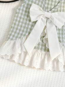 Emery Rose Kids Emery Rose Kids 少女編織格紋圓領休閒背心與長褲2件組 - 綠色 - 查看 4