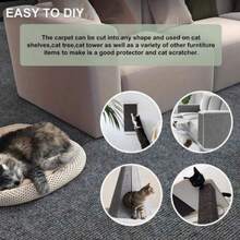 Alfombra rascadora para gatos autoadhesiva recortable, alfombra para poste rascador de gato, protector resistente a arañazos para sofá y muebles - Marrón - Ver 6