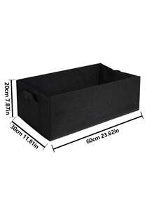1pc Raised Garden Fabric Planter, Breathable Non-Woven Rectangular Planting Bag For Vegetables, With Handles, For Outdoor Gardening (Black) - Black - View 7