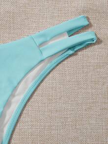Swim Basics Women's Solid Color Sexy Bikini Bottom - Mint Blue - View 5