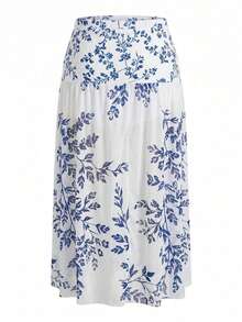 Swim Oasis Plus Size Digital Print Fashionable Casual Vacation One-Piece Swimsuit - Blue - View 3