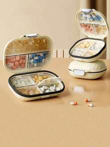 2pcs/1pc Portable Weekly Pill Box, Compartment Medication Storage Container With Lid, Waterproof Sealed Medicine Organizer - Multicolor - View 19