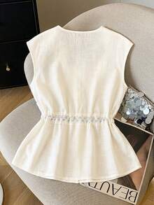 Selianne Women's Sleeveless Waist-Cinched Bow Print Blouse - Multicolor - View 2