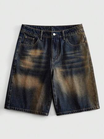 Pantaloncini in denim casual e versatili da uomo con tasche
