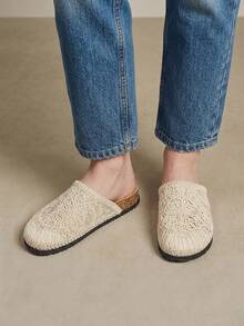 Solecia Women's Round Toe Hand-Wound Rope-Woven Closed Toe Slippers, Retro, Generous And Exquisite, Easy To Wear And Take Off, Soft Sole And Comfortable To Wear Outside Work Shoes - Apricot - View 2