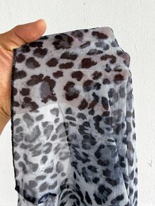 Sweetra Plus Size Leopard Print Lace Trim Asymmetric Hem Women Tank Top - Multicolor - View 7