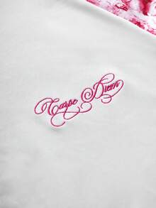 PAVTROS 男士街頭風熱銷迷彩喇叭袖修身3D刺繡休閒日常百搭男友老公週年紀念禮物長袖拼接T恤 - 粉色 - 查看 5