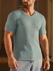 SIGLOCORE Men's Solid Color Casual Versatile Daily Travel Short Sleeve T-Shirt - Green - View 3