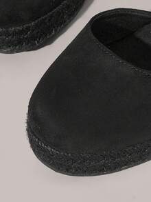 Styleloop Sandalias de plataforma con cuña versátiles para mujer, estilo sencillo en negro puro, punta cerrada y hebilla, para uso diario - Negro - Ver 5
