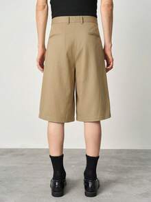 STYNVO Shorts décontractés polyvalents pour hommes, couleur unie, plissés, avec poches, pour usage quotidien et voyage - Kaki - Voir 2