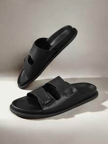 Solecia Men's Fashion Black Comfortable Flat Beach Sandals Men's - Black - View 6