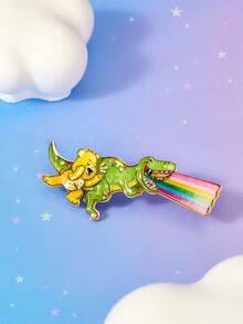 SHEIN X Care Bears 新款創意卡通動物圖案胸針，IP聯名設計，可愛個性化，簡約大方，也可作為飾品使用 - 彩色 - 查看 4
