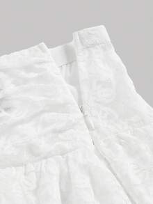SHEIN MOD White Lace Decorated Asymmetric Ruffle Hem Skirt,Concert Outfits,Summer,White Skirt - White - View 3