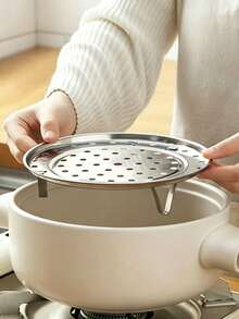 Zazumi Universal Stainless Steel Steamer With Detachable Legs, Cooking Steaming Pan And Pot Accessory, Multi-Functional Steaming Rack For , Grinding And Scratch-Proof Round Cooling Rack, Steamer Rack For Kitchen Thick Cookware Tool Seafood Boil - Silver - View 13