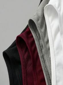SHEIN BASICS 4件套女士休闲纯色短袖修身连体衣，夏季日常通勤百搭 - 彩色 - 查看 4