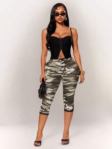 Radiana Leggings moulants sexy décontractés et mignons à imprimé zèbre d'été, leggings avec bordure en dentelle à nœud, pantalon capri, pantalon moulant, pantalon décontracté, pantalon de plage, tissu tricoté à haute élasticité, moulant pour mettre en valeur les courbes, convient pour les sorties décontractées quotidiennes, urbaines, vacances sur une île, plage, bord de mer, voyages de vacances, soirées, rendez-vous, rassemblements, fêtes, clubs, boîtes de nuit, cocktails, carnaval, festivals de musique, concerts, concerts de musique, tenue de festival - Militaire verte - Voir 5