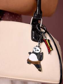 SHEIN Kung Fu Panda Fashion Black Zinc Alloy Movie Cartoon Keychain Bag Pendant Pendant Commemorative Collection Gift - Multicolor - View 5