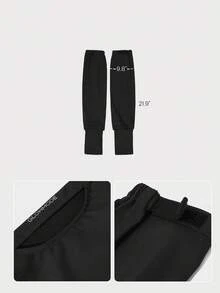 GLOWMODE Modest Cooling Glow Quick-Dry Sun-Proof Adjustable Cuffs Reflective Logo Thumbholes Relaxed-Fit Arm Sleeves Training Gym Studio Daily Active Wear - Black - View 6
